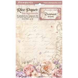 DFSAK6014 Rice Paper A6 Set of 6 Romance Forever 8 Backgrounds