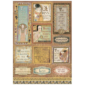 DFSA4641 Rice Paper A4 Klimt Quotes and Labels