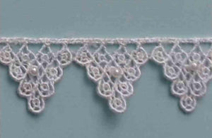 A402 Vintage Lace 1" Price per yard Rayon and Pearls