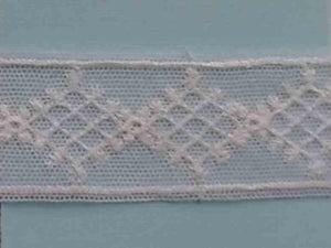 A407 Vintage Insertion Lace 1 1/4" Price per yard White