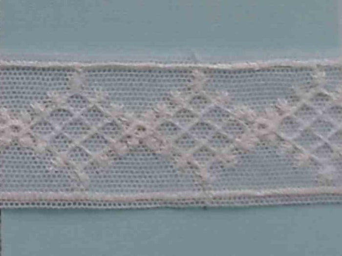 A407 Vintage Insertion Lace 1 1/4" Price per yard White