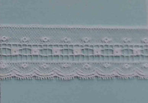 A409 Vintage Lace 1" Price per yard White