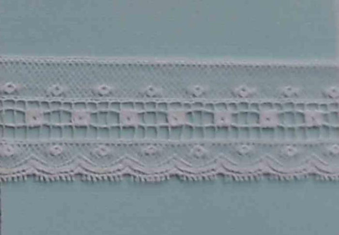 A409 Vintage Lace 1" Price per yard White