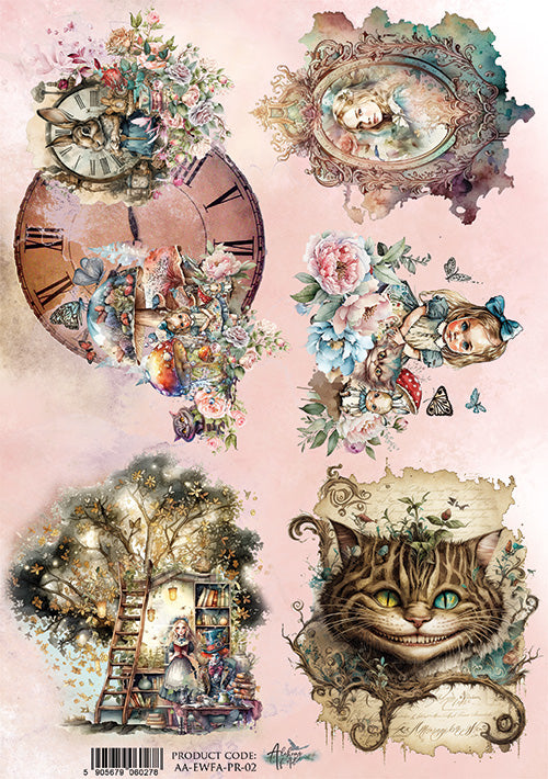 Rice Paper A4 #02 Enchanted World Following Alice – Miniature Luxuries ...