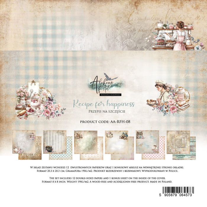 Recipe for Happiness 8 x 8 Double Sided