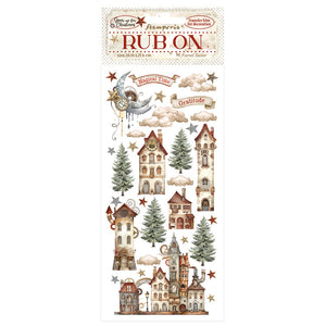 DFLRB100 Rub On Film 4x8.5" Gear Up for Christmas Cozy Houses