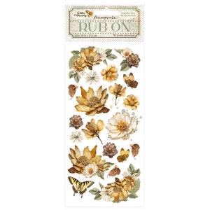 DFLRB112 Rub On Film 4x8.5" Golden Harmony Flowers