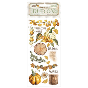 DFLRB113 Rub On Film 4x8.5" Golden Harmony Pumpkins
