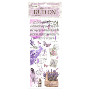 DFLRB98 Rub On Film 4x8.5" Lavender Stamps