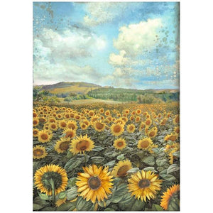 DFSA4770 Rice Paper A4 Sunflower Art Landscape