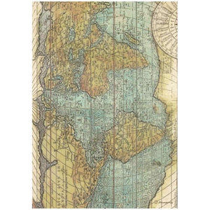 DFSA4778 Rice Paper A4 Around the World World Map