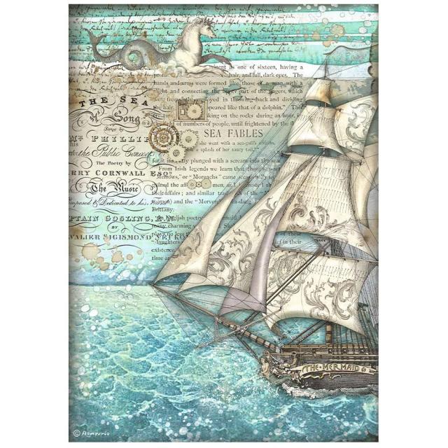 DFSA4811 Rice Paper A4 Songs of the Sea Sailing Ship