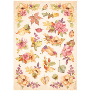 DFSA4816 Rice Paper A4 Woodland Flowers