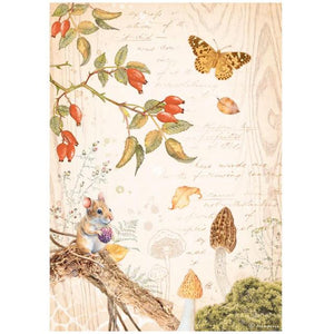 DFSA4817 Rice Paper A4 Woodland Butterfly