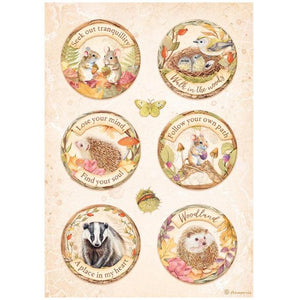 DFSA4819 Rice Paper A4 Woodland Rounds