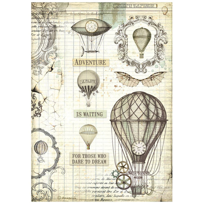 DFSA4837 Rice Paper A4 Voyages Fantastiques Balloon
