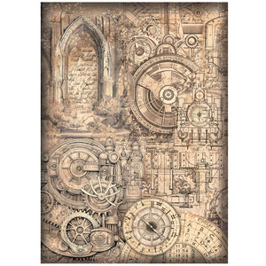 DFSA4846 Rice Paper A4 Sir Vagabond Fantasy World Mechanical Pattern