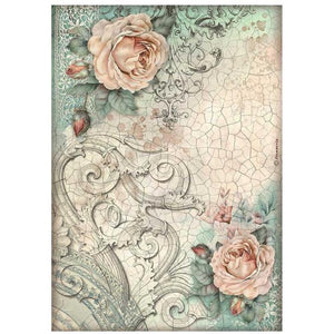 DFSA4853 Rice Paper A4 Brocante Antiques Roses