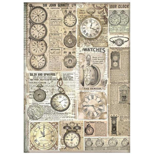 DFSA4855 Rice Paper A4 Brocante Antiques Clocks