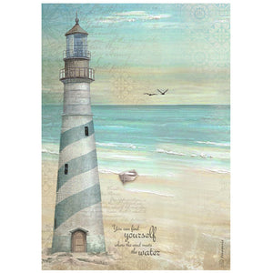 DFSA4857 Rice Paper A4 Sea Land Lighthouse