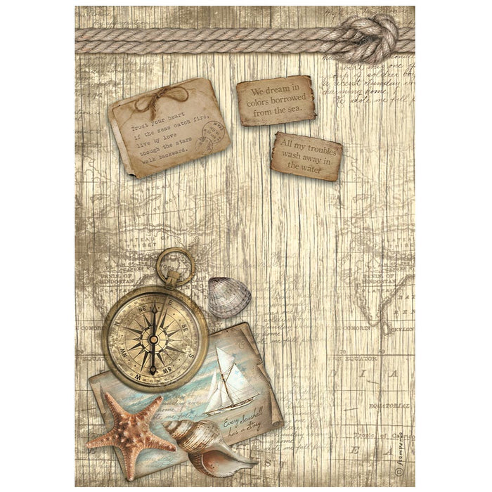 DFSA4858 Rice Paper A4 Sea Land Compass