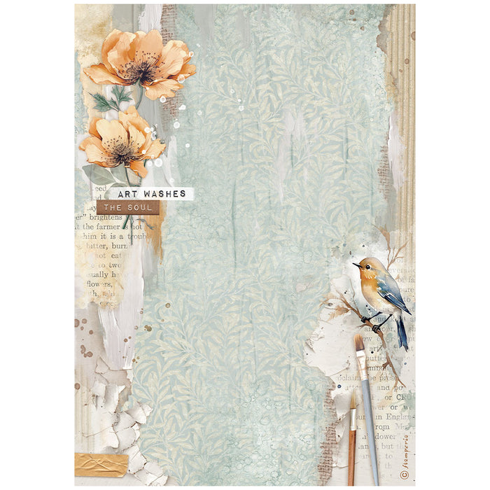 DFSA4865 Rice Paper A4 Secret Diary Bird