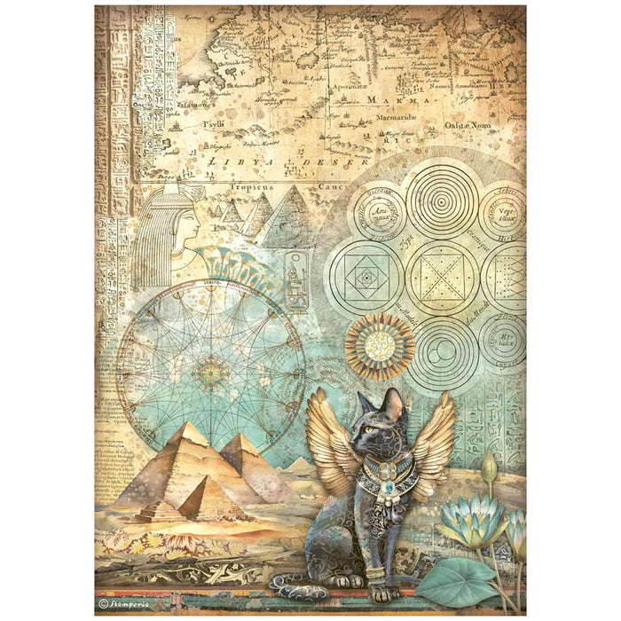 DFSA4873 Rice Paper A4 Fortune Winged Cat
