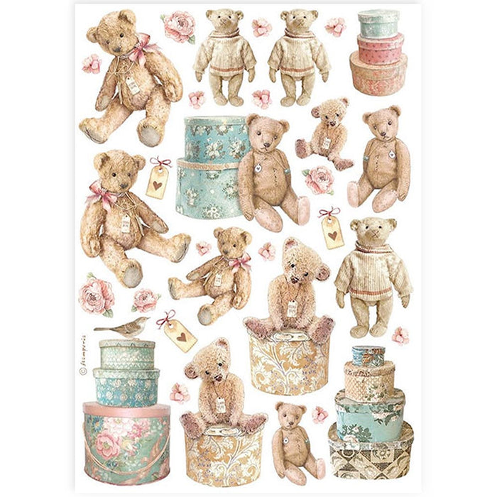 DFSA4928 Rice Paper A4 Teddy Bears