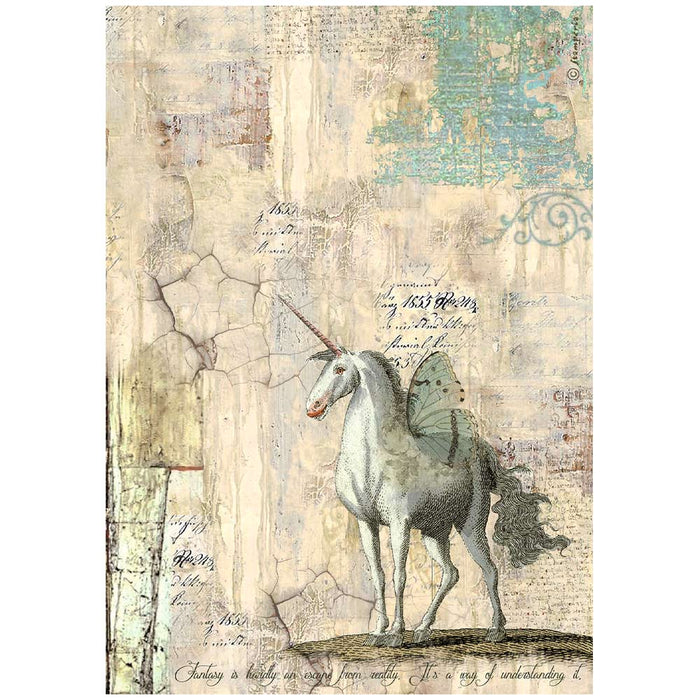DFSA4929 Rice Paper A4 Wonderland Unicorn