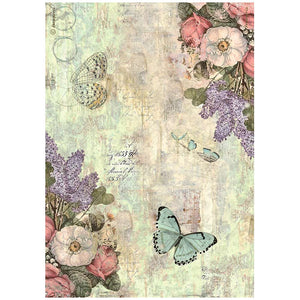 DFSA4931 Rice Paper A4 Wonderland Flowers