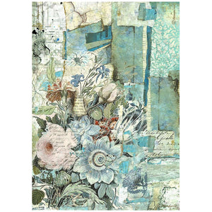 DFSA4932 Rice Paper A4 Wonderland Floral Corner