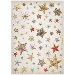 DFSA4933 Rice Paper A4 Gear Up for Christmas Stars
