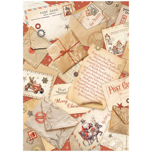 DFSA4934 Rice Paper A4 Gear Up for Christmas Post Cards