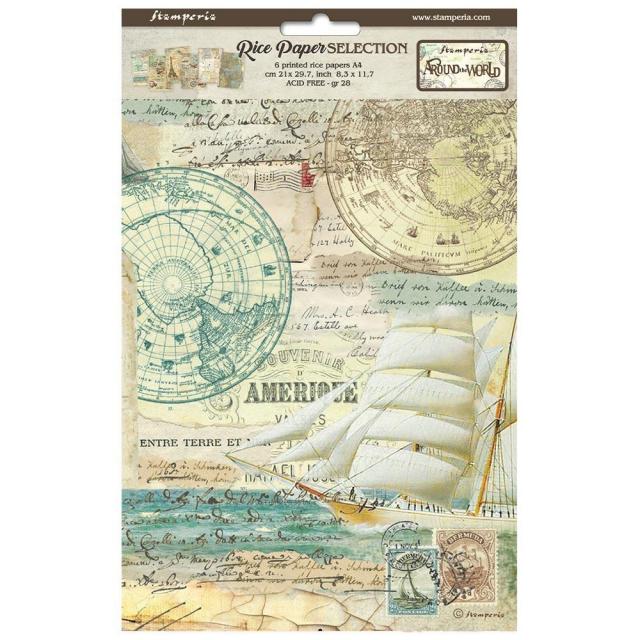 DFSA4XAW Rice Paper A4 Set of 6 Around the World Selection 6