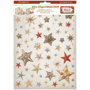 DFSA4XGT Rice Paper A4 Set of 6 Gear Up for Christmas