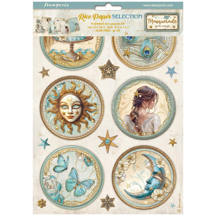 DFSA4XMS Rice Paper A4 Set of 6 Masquerade