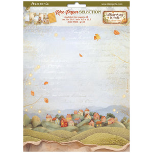 DFSA4XWW Rice Paper A4 Set of 6 Whispering Woods