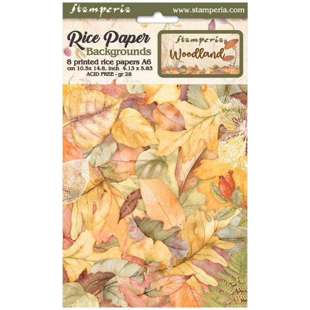 DFSAK6011 Rice Paper A6 Set of 6 Woodland Selection 8 Backgrounds