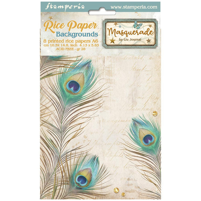 DFSAK6036 Rice Paper A6 Set of 8 Masquerade
