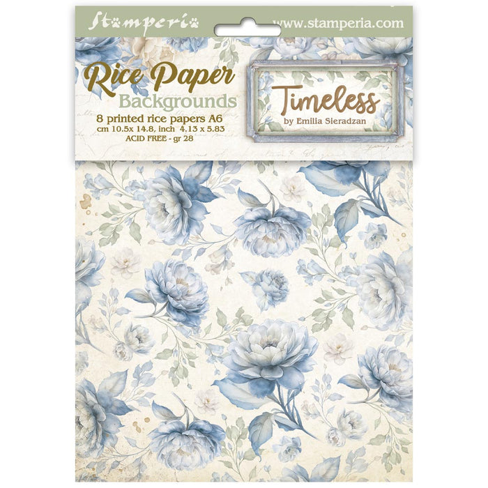 DFSAK6041 Rice Paper A6 Set of 8 Timeless