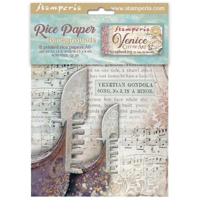 DFSAK6042 Rice Paper A6 Set of 8 Venice