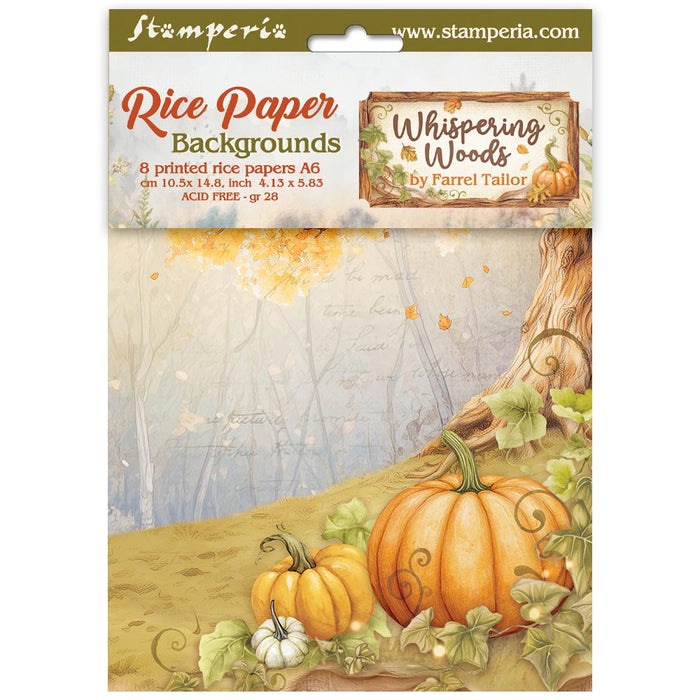DFSAK6045 Rice Paper A6 Set of 8 Whispering Woods
