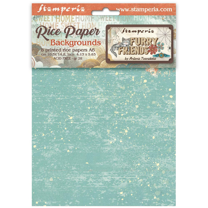 DFSAK6046 Rice Paper A6 Set of 8 Furry Friends