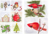 DQRP-0364 Rice Paper A4 Victoria's Christmas Birds