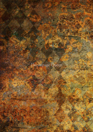 DQRP-0393 Rice Paper A4 Rusty Diamonds