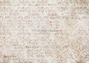 DQRP-0555 Rice Paper A4 Damask Script