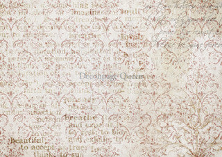 DQRP-0555 Rice Paper A4 Damask Script