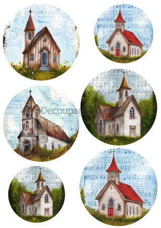 DQRP-0649 Rice Paper A4 Church Ornaments