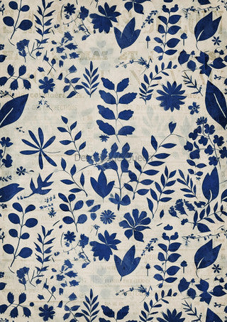 DQRP-0659 Rice Paper A4 Indigo Botanical 4