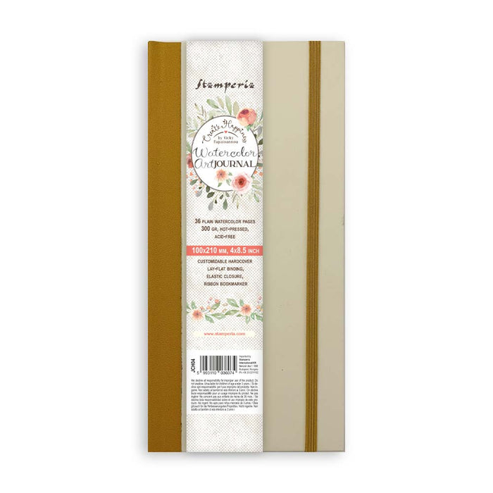 JCH04 Mixed Media Journal Watercolor Paper 36 Blank Pages 250 gsm 10x21cm